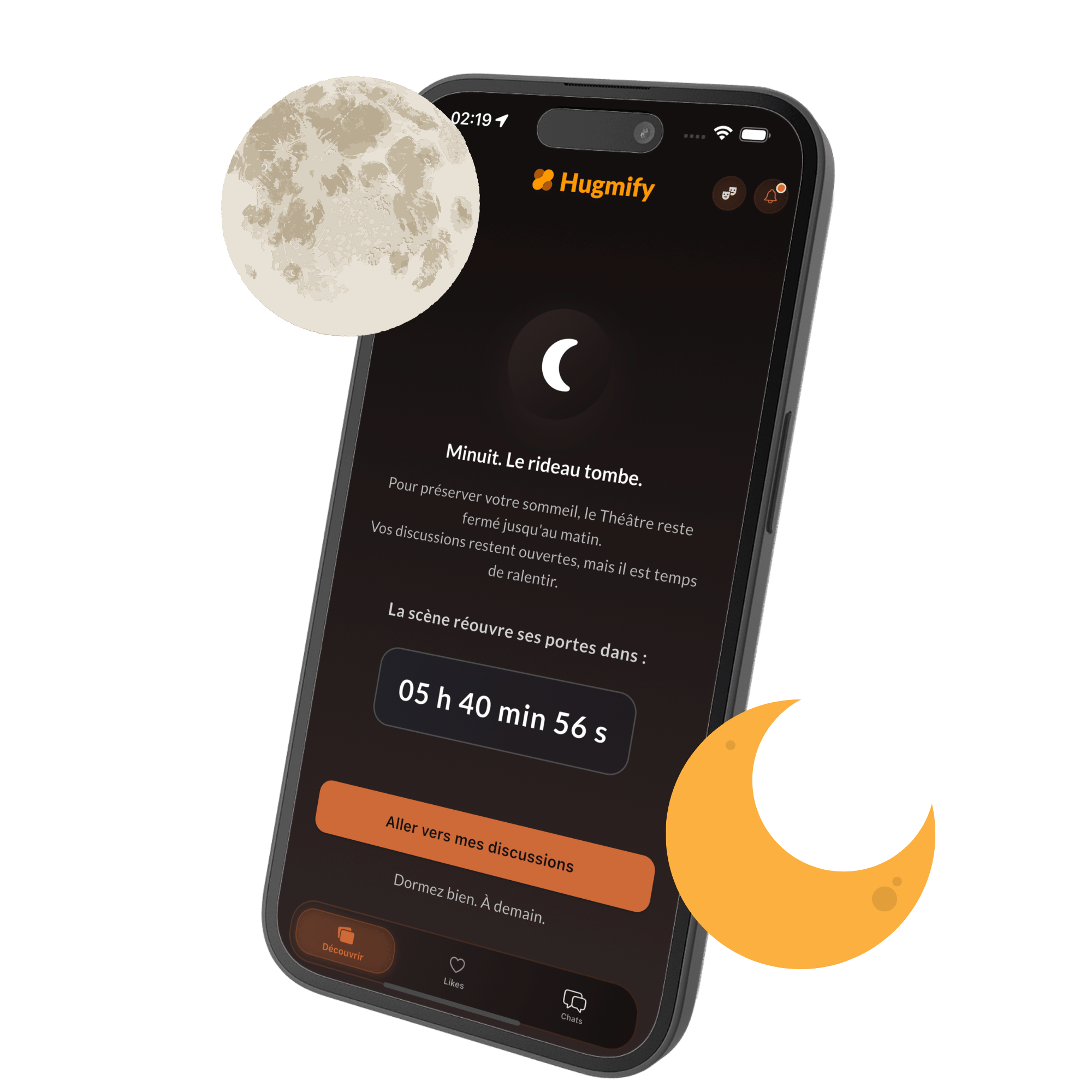 Minuit. Le rideau tombe. - Hugmify